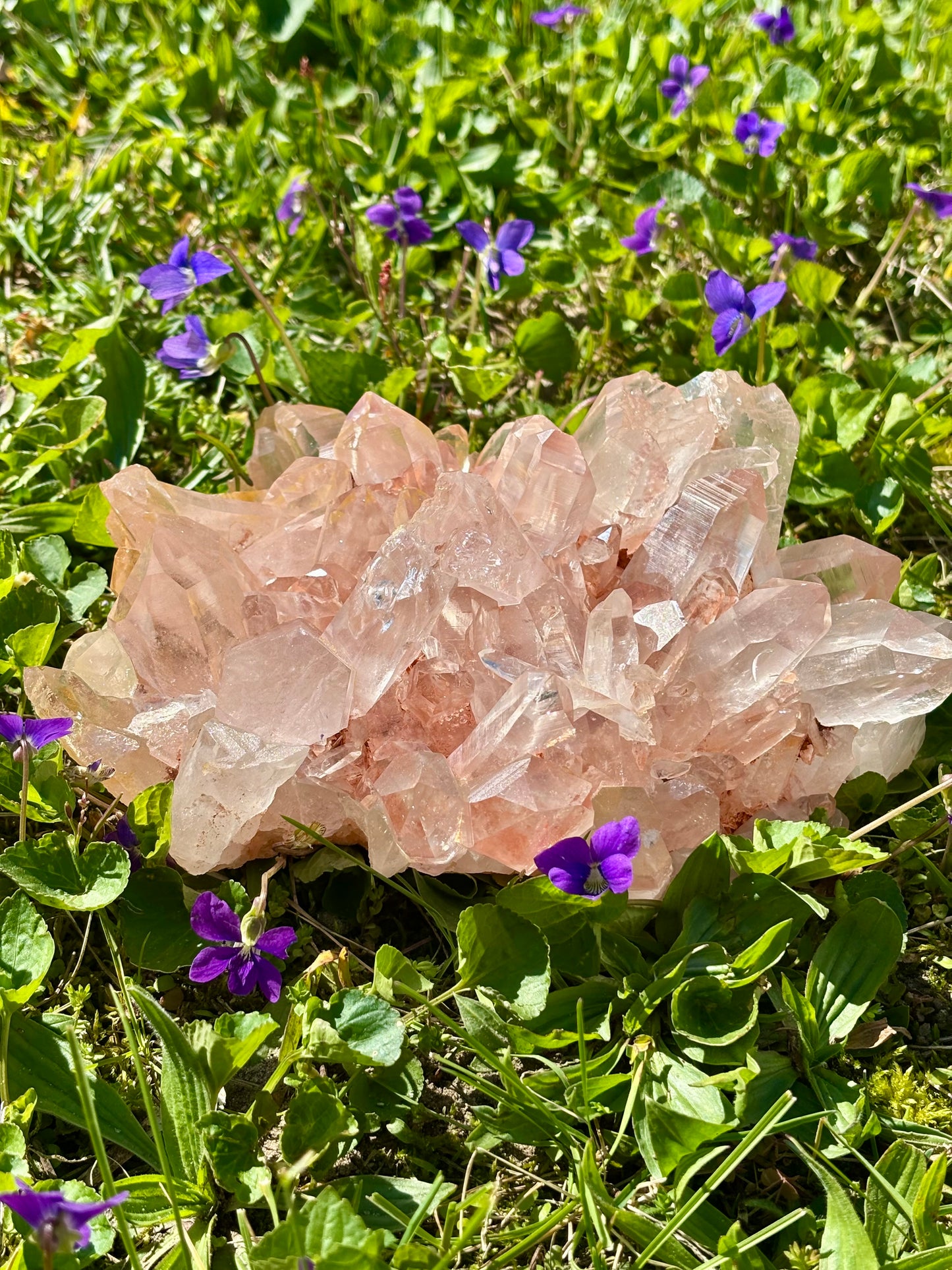 Pink Samadhi quartz statement piece