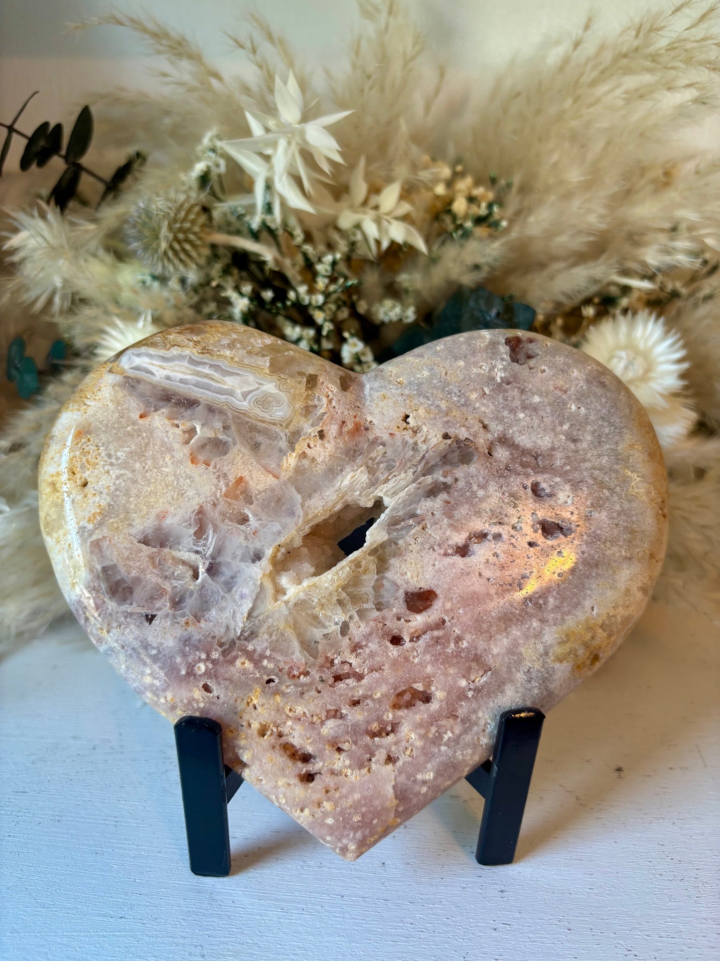 Druzy, multi-colored, pink amethyst heart, Brazil