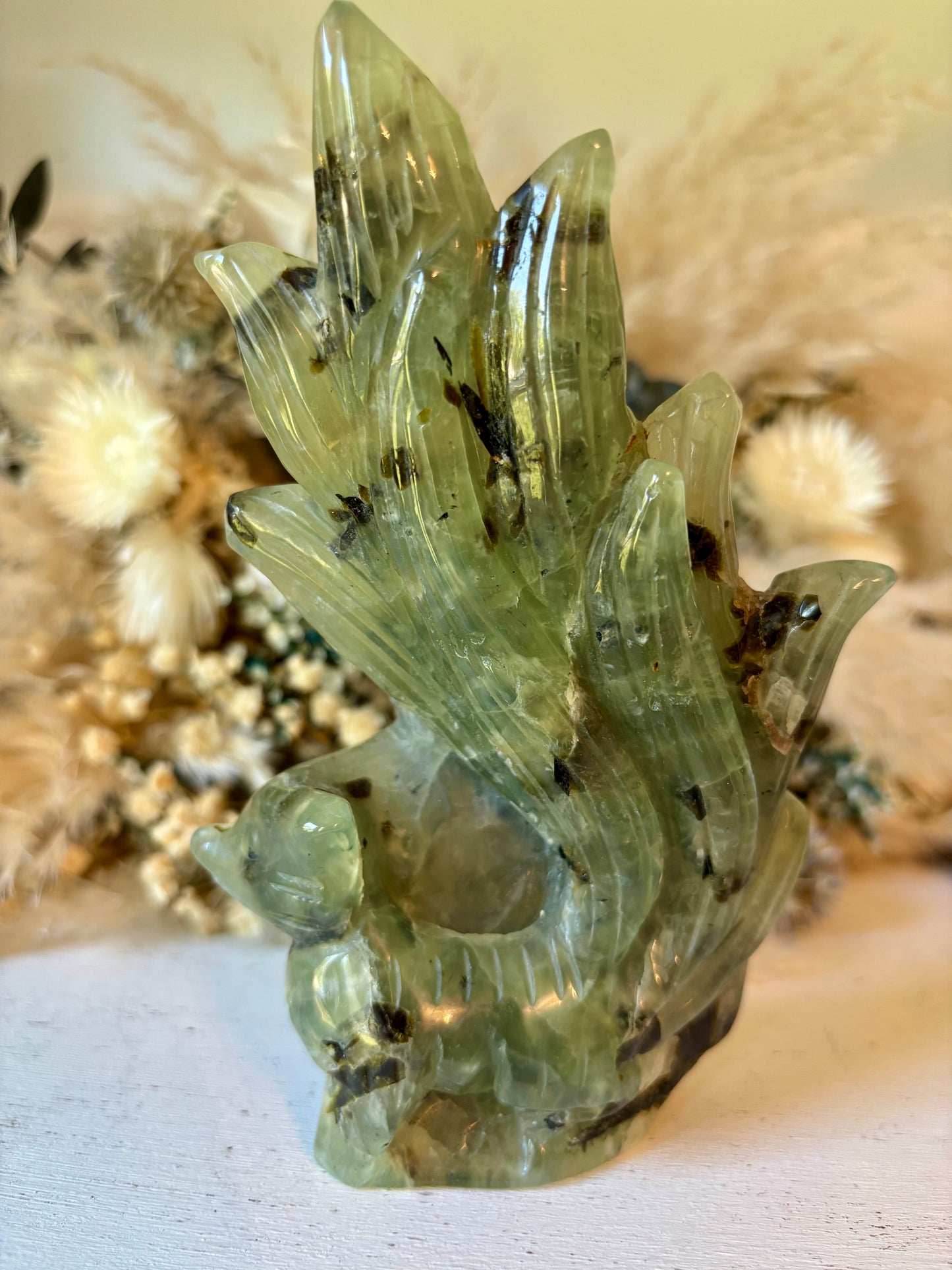 Prehnite nine-tailed fox, kitsune